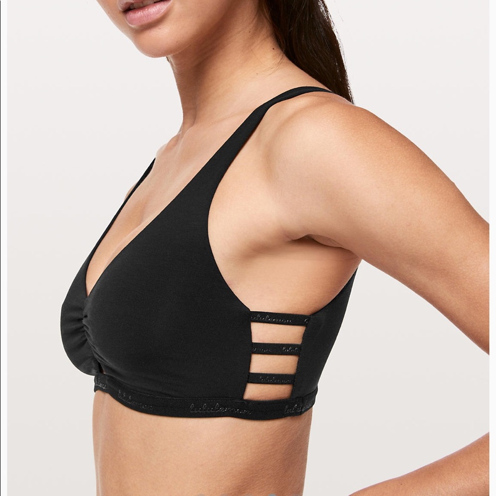 Simply gathered bralette size SMALL BNWT BLACK